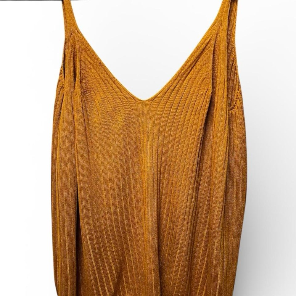 Anthropologie rust ribbed knit cami top